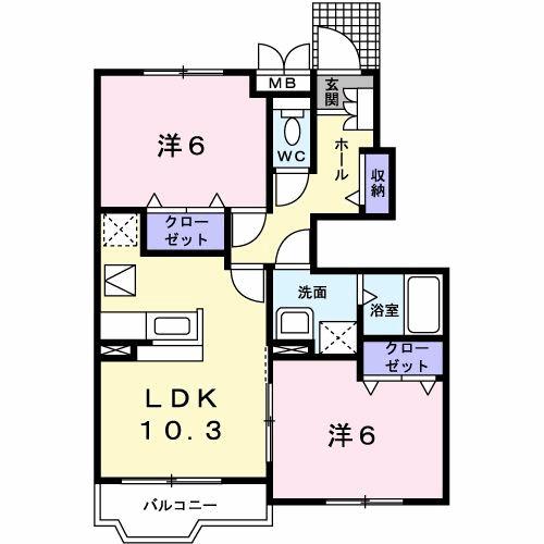 エスペランスＢ（105） 間取り図画像