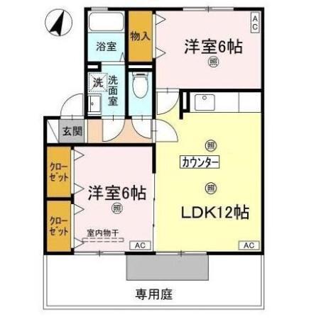 レジデンス矢三　B棟（B102） 間取り図画像