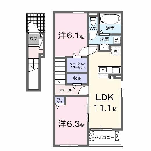 アルシャムス　Ⅰ（201） 間取り図画像
