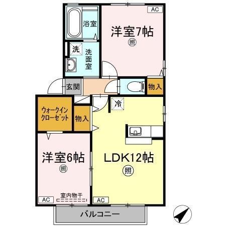 リヴェール　D棟（D201） 間取り図画像