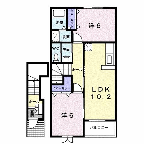 プロヴァンス　Ａ（201） 間取り図画像