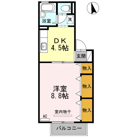 ドミール古川　A棟（A105） 間取り図画像