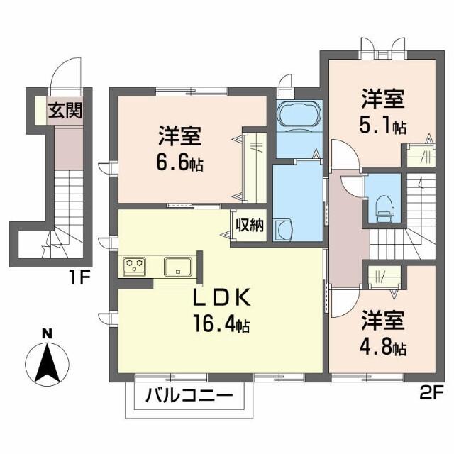 シャーメゾン川内　Ｂ棟（205） 間取り図画像