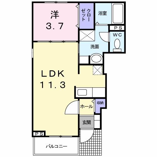 パピヨン（101） 間取り図画像