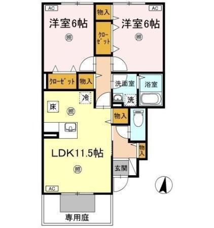 グラン･リーオ　B棟（B101） 間取り図画像