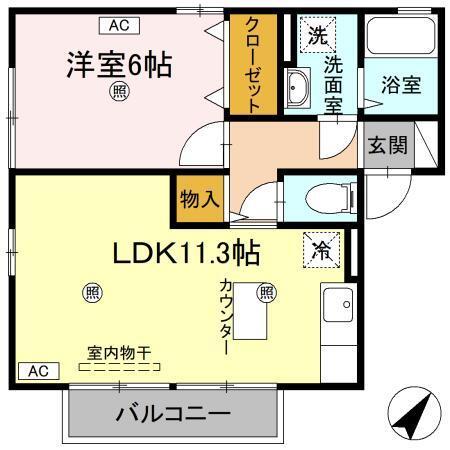 パレット田宮（201） 間取り図画像