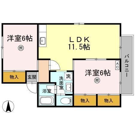 セジュール住吉Ⅱ（101） 間取り図画像