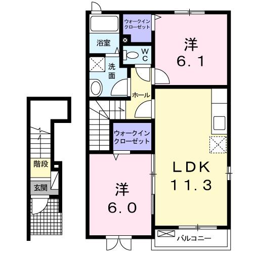 ルミエール下大野　Ａ（203） 間取り図画像