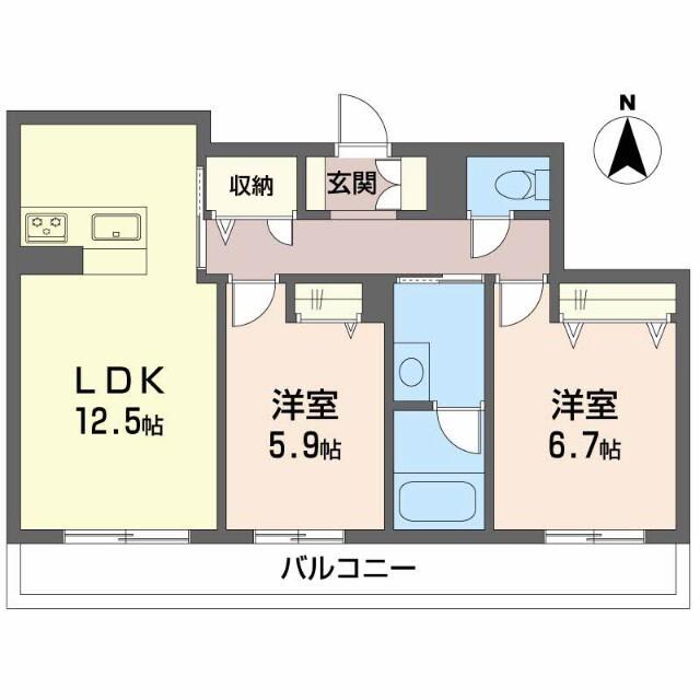 ＢＥＲＥＯ蔵本元町【ＢＥＬＳ認証】（206） 間取り図画像