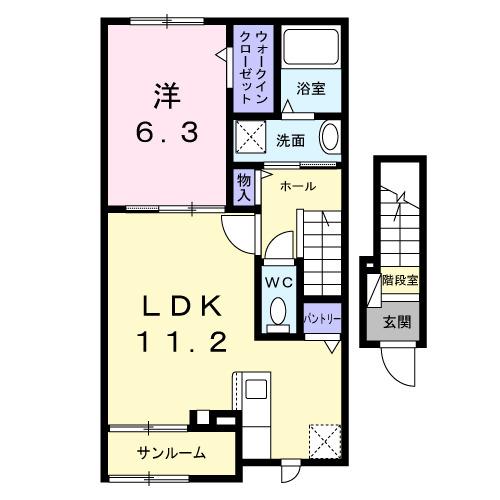 グレイス　八万（202） 間取り図画像