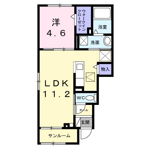 グレイス　八万（101） 間取り図画像