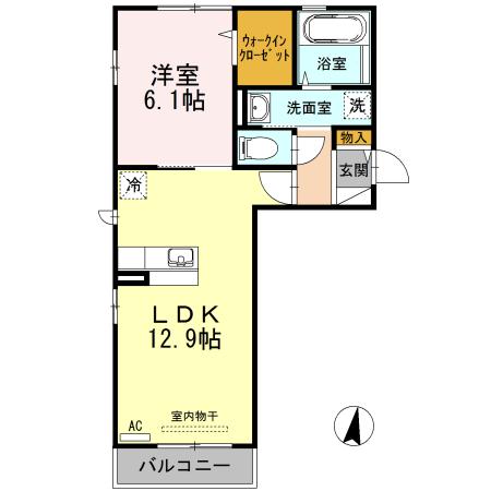 アンソレイエ（303） 間取り図画像