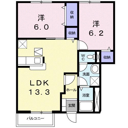 サンシェ−ルＢ（103） 間取り図画像