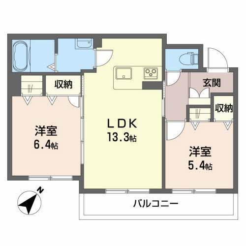 ベレオ万代（203） 間取り図画像