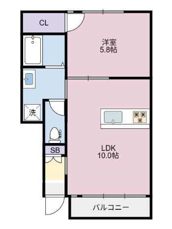 ピース・ドエル　Ｂ棟（105） 間取り図画像