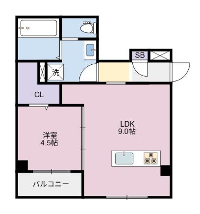 ピース・コウセイ北佐古Ｂ棟（101） 間取り図画像