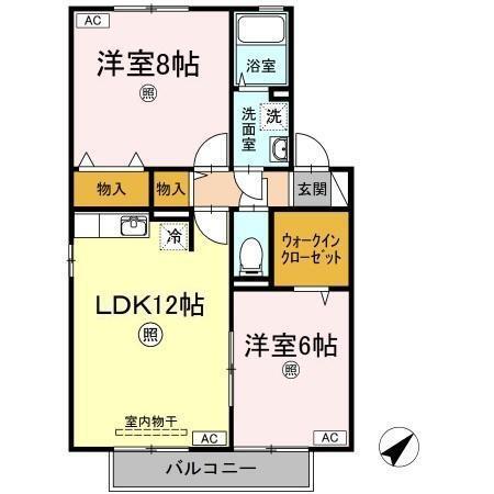 クウラージュ　D棟（205） 間取り図画像