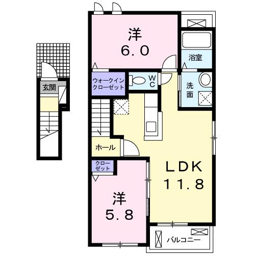 グラン　ベルジュ　Ｄ（201） 間取り図画像