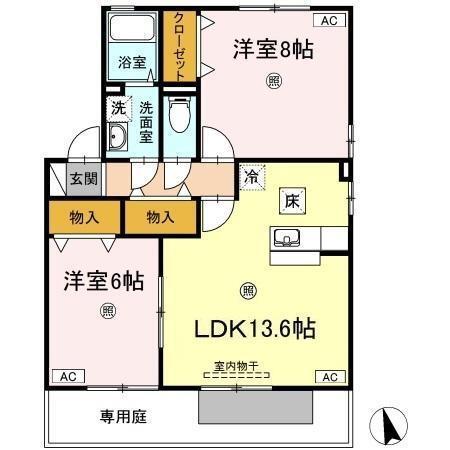 シャルマン　ヴィラ　B棟（B101） 間取り図画像