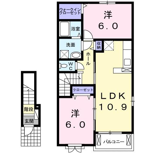 ルーベル鴨島Ｃ（205） 間取り図画像