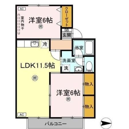 セジュール住吉Ⅱ（207） 間取り図画像