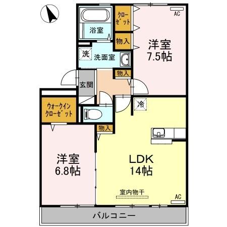 リヴェール北島（203） 間取り図画像