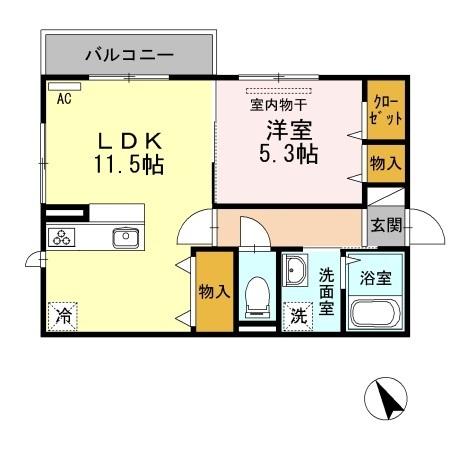 ＷＩＴ　ＣＵＢＥ　B棟（205） 間取り図画像