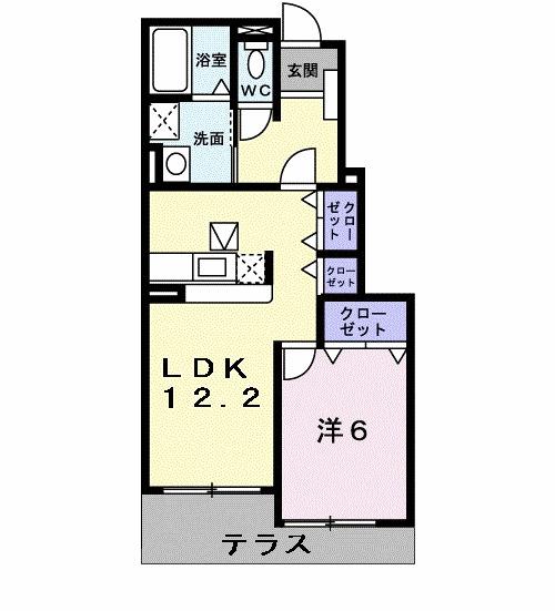 ヴィラ・デル・マ−レＢ（102） 間取り図画像
