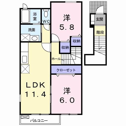 ルイ・メゾンＫ　Ⅰ（205） 間取り図画像