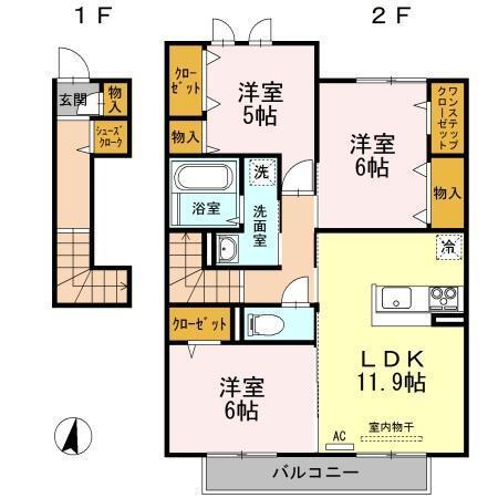モンプリミエ ルラシオン Ⅱ（205） 間取り図画像