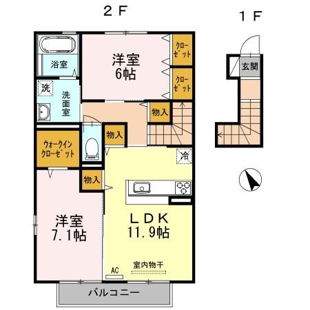 アヴニール優　B棟（202） 間取り図画像