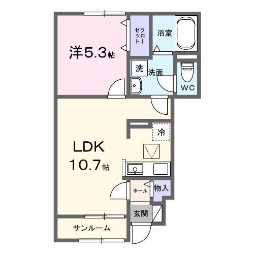 ポルト・ボヌールＫ　Ⅱ（103） 間取り図画像