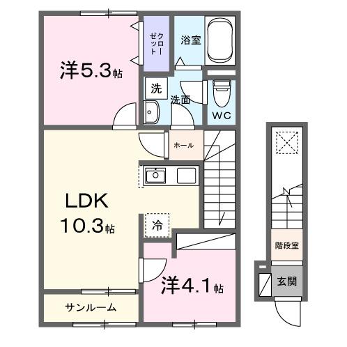 ポルト・ボヌールＫ　Ⅰ（203） 間取り図画像
