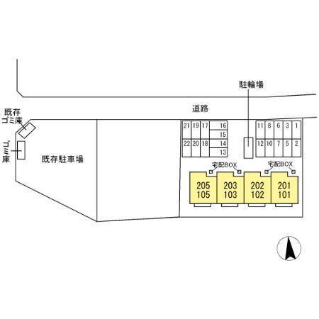 クレスト八万（202） 駐車場