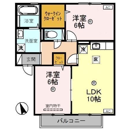ルピナス明里橋　Ｂ（102） 間取り図画像