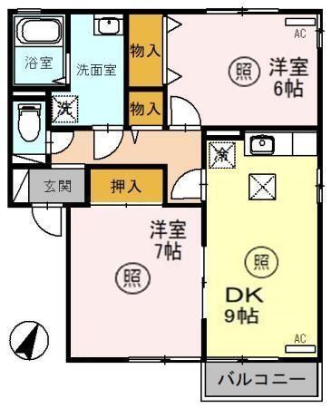 グリーンパーク　Ｂ（102） 間取り図画像