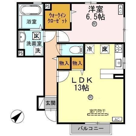 グレースフィーノ　ＡＢ棟　Ｂ棟（105） 間取り図画像