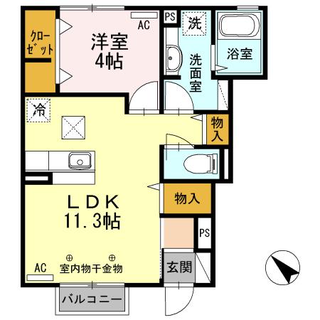 スコヤカパークきのもて（105） 間取り図画像