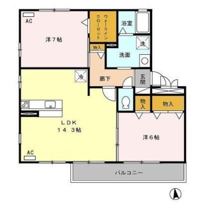 ヴェルジェ　Ａ（205） 間取り図画像