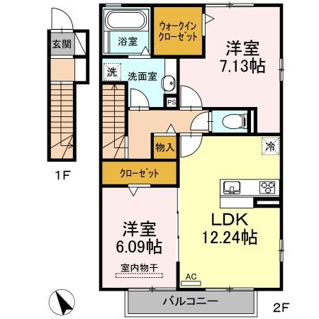 アート クレール　Ｂ棟（201） 間取り図画像