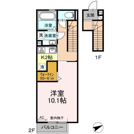 Ｄ−ｒｏｏｍ　ｗｉｎｇ（203） 間取り図画像