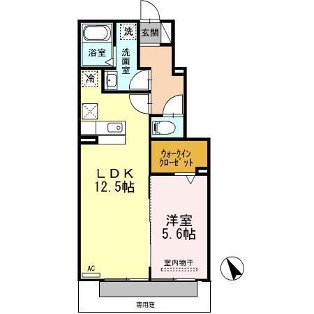 パークヒルズ ミモザ（102） 間取り図画像