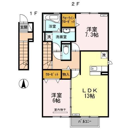 ピアチェーレ　Ｂ棟（201） 間取り図画像