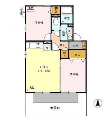 グリーンコート　Ⅱ（102） 間取り図画像