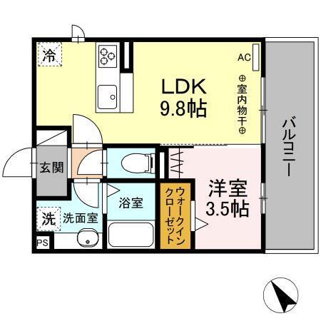 GRAND　D-ROOM東梅坪（201） 間取り図画像