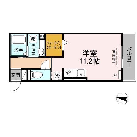 ＧＲＡＮＤ　Ｄ−ｒｏｏｍ京町（202） 間取り図画像