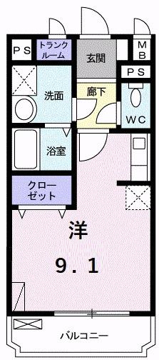 ＫＵＲＡＳＵＫＡ１２（102） 間取り図画像