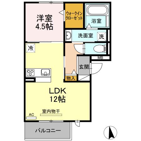 フルール　Ｂ棟（302） 間取り図画像