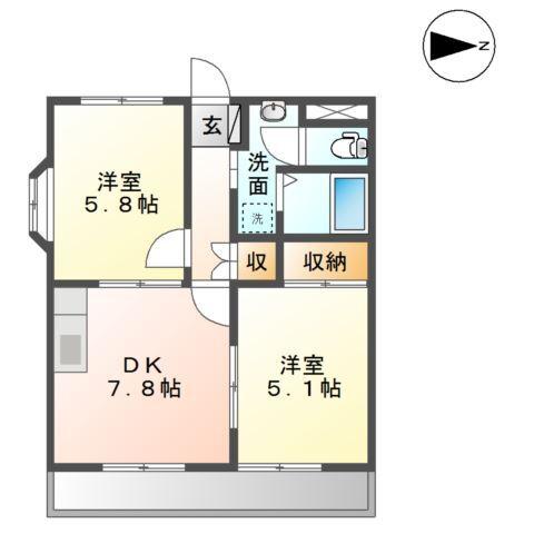メルロウズプレイスＡ棟 間取り図画像