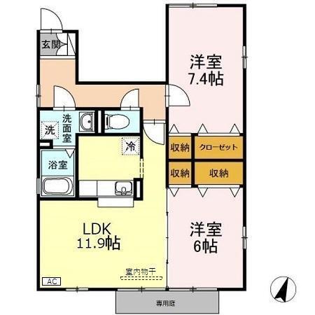 サンローヤル猪子石原（A） 間取り図画像
